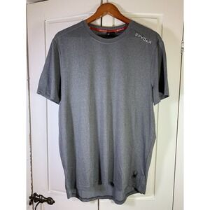 Spyder Active Shirt Mens Large Gray Workout Performance Gym Running‎ Walking